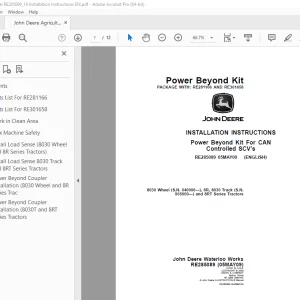 John Deere 8030 Wheel (S.N. 040000—), 8R, 8030 Track (S.N. 905000—) & 8RT Series Tractors Instruction Manual PDF