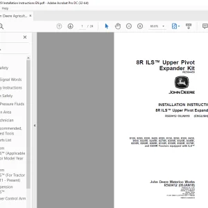 John Deere 8120,8220, 8320, 8420, 8520, 8130, 8230, 8320, 8430, INSTALLATION INSTRUCTIONS MANUAL R560412