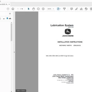 John Deere 8300, 8400, 8500, 8600 & 9600 Forage Harvesters Instruction Manual HXE149462 - PDF DOWNLOAD