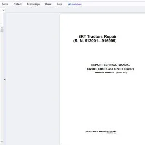 John Deere 8320RT, 8345RT, & 8370RT Tractors Repair Technical Manual TM119319 - PDF DOWNLOAD