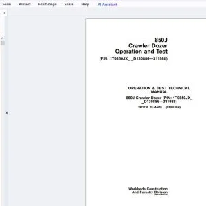 John Deere 850J Crawler Dozer Operation & Test Technical Manual TM1730 - PDF DOWNLOAD