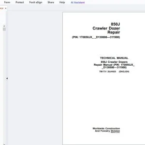 John Deere 850J Crawler Dozers Repair Technical Manual TM1731 - PDF DOWNLOAD