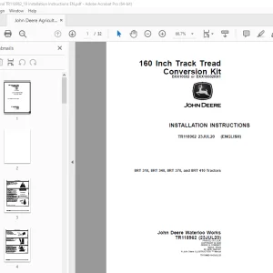 John Deere 8RT 310, 8RT 340, 8RT 370 & 8RT 410 Tractors Instruction Manual TR118962 PDF