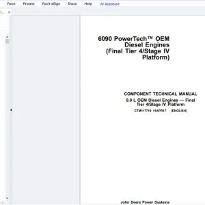 John Deere 9.0 L OEM Diesel Engines - Final Tier 4Stage IV Platform Component Technical Manual CTM117719 - PDF DOWNLOAD
