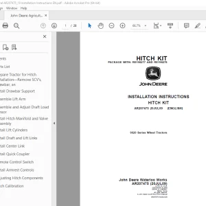 John Deere 9020 Series Wheel Tractors Instruction Manual AR207475 PDF