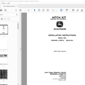 John Deere 9030 Track Tractors Instruction Manual RE559562 PDF