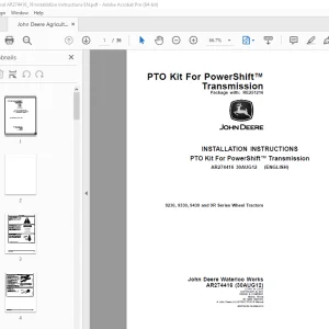 John Deere 9230, 9330, 9430 & 9R Series Wheel Tractors Instruction Manual AR274416 PDF