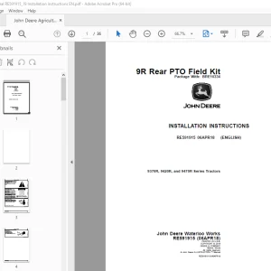 John Deere 9370R, 9420R & 9470R Series Tractors Instruction Manual PDF