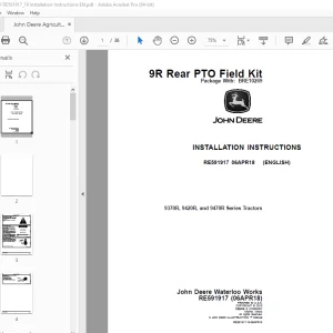 John Deere 9370R 9420R & 9470R Series Tractors Instruction Manual RE591917 PDF