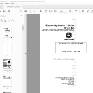 John Deere 9370R 9420R & 9470R Tractors Instruction Manual R551017 PDF