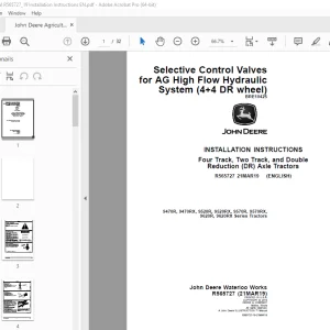 John Deere 9470R 9470RX 9520R 9520RX 9570R 9570RX 9620R 9620RX Series Tractors Instruction Manual R565727 PDF