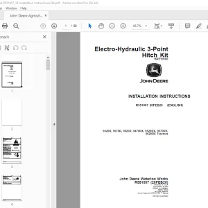 John Deere 9520R 9570R 9620R 9470RX 9520RX 9570RX 9620RX Tractors Instruction Manual PDF