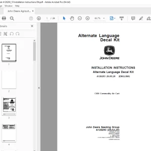 John Deere C650 Commodity Air Cart Instruction Manual A126293 PDF