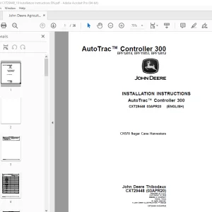 John Deere CH570 Sugar Cane Harvesters Instruction Manual CXT29448 PDF