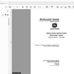 John Deere Combines, Corn Heads, Flex Platforms, Rigid Platforms, Draper Platforms, and Belt Pickups Instruction Manual HXE95346 - PDF