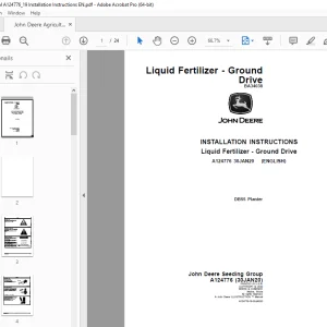 John Deere DB55 Planter Instruction Manual A124776 - PDF DOWNLOAD