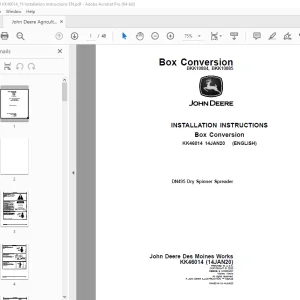 John Deere DN495 Dry Spinner Spreader Instruction Manual KK46014 PDF