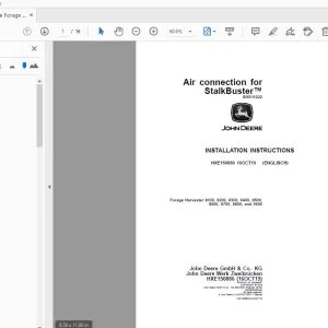 John Deere Forage Harvester 8100, 8200, 8300, 8400, 8500, 8600, 8700, 8800 & 9600 Instruction Manual HXE150886 - PDF