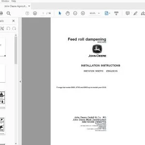 John Deere Forage harvester 8600, 8700 & 8800 Instructions Manual HXE107258 - PDF DOWNLOAD
