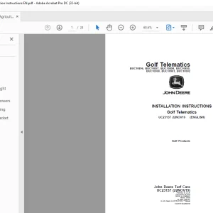 John Deere Golf Products INSTALLATION INSTRUCTIONS Manual UC23137 - PDF DOWNLOAD