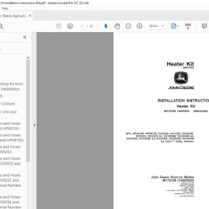 John Deere HPX, HPX615E, HPX815E, XUV620i, XUV625i, XUV825E, INSTALLATION INSTRUCTIONS MANUAL M172358