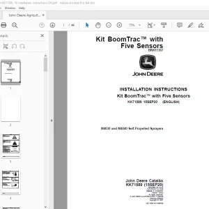 John Deere M4030 & M4040 Self-Propelled Sprayers Instruction Manual KK71589 PDF