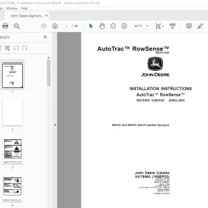 John Deere M4030 & M4040 Self-Propelled Sprayers Instruction Manual KK78560 PDF