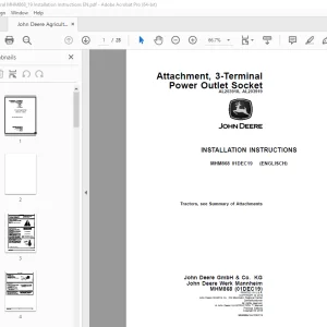 John Deere MHM868 Tractor Instruction Manual - PDF DOWNLOAD