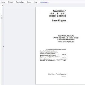 John Deere PowerTech 10.5L & 12.5L Diesel Engines Base Engine Technical Manual CTM100 - PDF DOWNLOAD