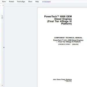John Deere PowerTech 6.8 L OEM Diesel Engines Component Technical Manual CTM120019 - PDF DOWNLOAD
