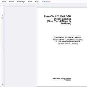 John Deere PowerTech 6.8L OEM Diesel Engines Component Technical Manual CTM120019 - PDF DOWNLOAD