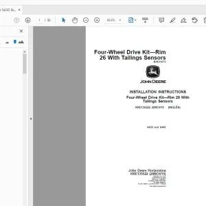 John Deere S430 & S440 Instruction Manual HXE135522 - PDF DOWNLOAD