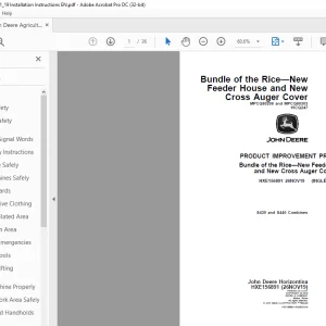 John Deere S430 and S440 Combines INSTALLATION INSTRUCTIONS MANUAL HXE156891 - PDF