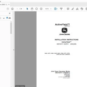 John Deere S660, S670, S680, S685, S690, S760, S770, S780, S785 & S790 Combines Instruction Manual HXE104171 - PDF DOWNLOAD