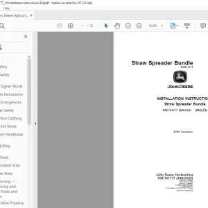 John Deere S760 Combines INSTALLATION INSTRUCTIONS MANUAL HXE161777  - PDF DOWNLOAD