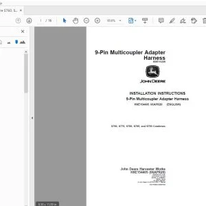 John Deere S760, S770, S780, S785 & S790 Combines Instruction Manual HXE154405 - PDF DOWNLOAD