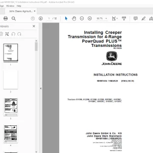 John Deere Tractors 6110M, 6120M, 6130M, 6135M, 6095MC, 6105MC, 6115MC, 6095RC, 6105RC, 6115RC Instruction Manual MHM1684 PDF