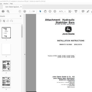 John Deere Tractors 6110R 6120R 6130R 6135R 6145R 6155R 6175R 6195R 6215R Instruction Manual PDF
