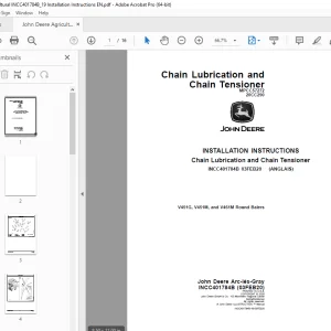 John Deere V451G, V451M & V461M Round Balers Instruction Manual INCC401784B PDF