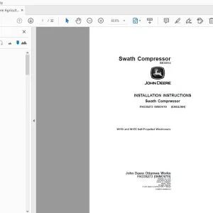 John Deere W150 & W155 Self-Propelled Windrower Instruction Manual FH339273 - PDF DOWNLOAD