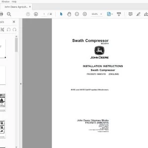John Deere W150 & W155 Self-Propelled Windrowers Instruction Manual FH339273 - PDF