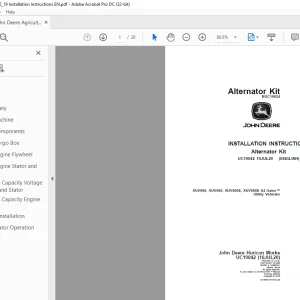 John Deere XUV550, XUV560, XUV560E, XUV560E S4 Gator Utility Vehicles INSTALLATION INSTRUCTIONS MANUAL