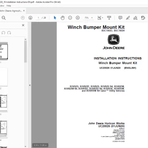 John Deere XUV625i XUV825E XUV825i XUV825i S4 XUV825M XUV825M S4 Instruction Manual PDF