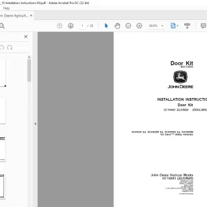 John Deere XUV825i S4, XUV825M S4, XUV855D S4, XUV855M S4 Gator Utility Vehicles Installation Instructions Manual