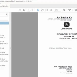 John Deere XUV835 and XUV865 Gator™ Utility Vehicles INSTALLATION INSTRUCTIONS MANUAL UC27999