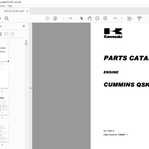 KAWASAKI ENGINE CUMMINS QSK19 PARTS CATALOG MANUAL 93316-00181 - PDF DOWNLOAD