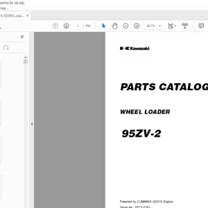 KAWASAKI WHEEL LOADER 95ZV-2 PARTS CATALOG MANUAL 93315-00363 - PDF DOWNLOAD