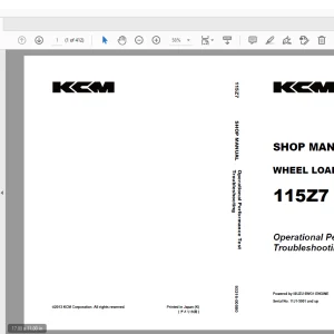 KCM 115Z7 WHEEL LOADER ISUZU 6WG1 ENGINE Shop Manual - PDF DOWNLOAD