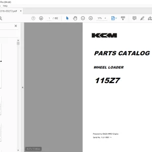 KCM 115Z7 WHEEL LOADER ISUZU 6WG1 Engine Parts Manual - PDF