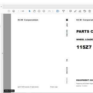 KCM 115Z7 WHEEL LOADER ISUZU 6WG1 Engine Parts Manual - PDF